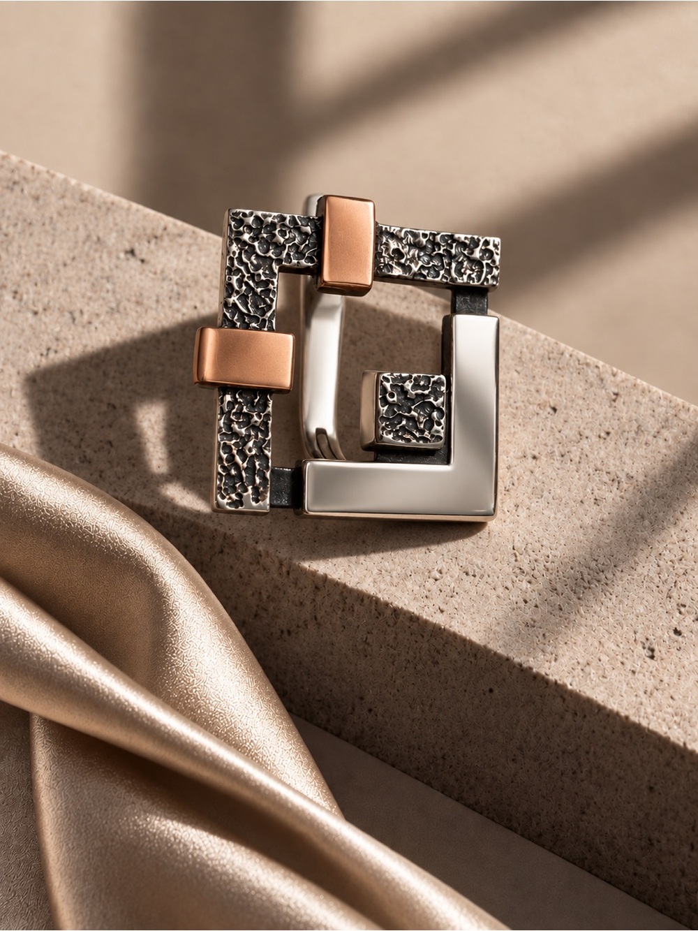 Sterling Silver & Gold-Plated Geometric Earrings